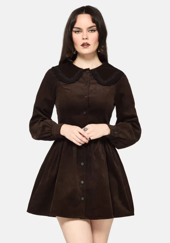 Kora Floral Embroidered Cord V Waist Mini Dress sold by Disturbia