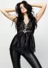 Conjure Satin Lace Trim Button Up Cami Top sold by Disturbia