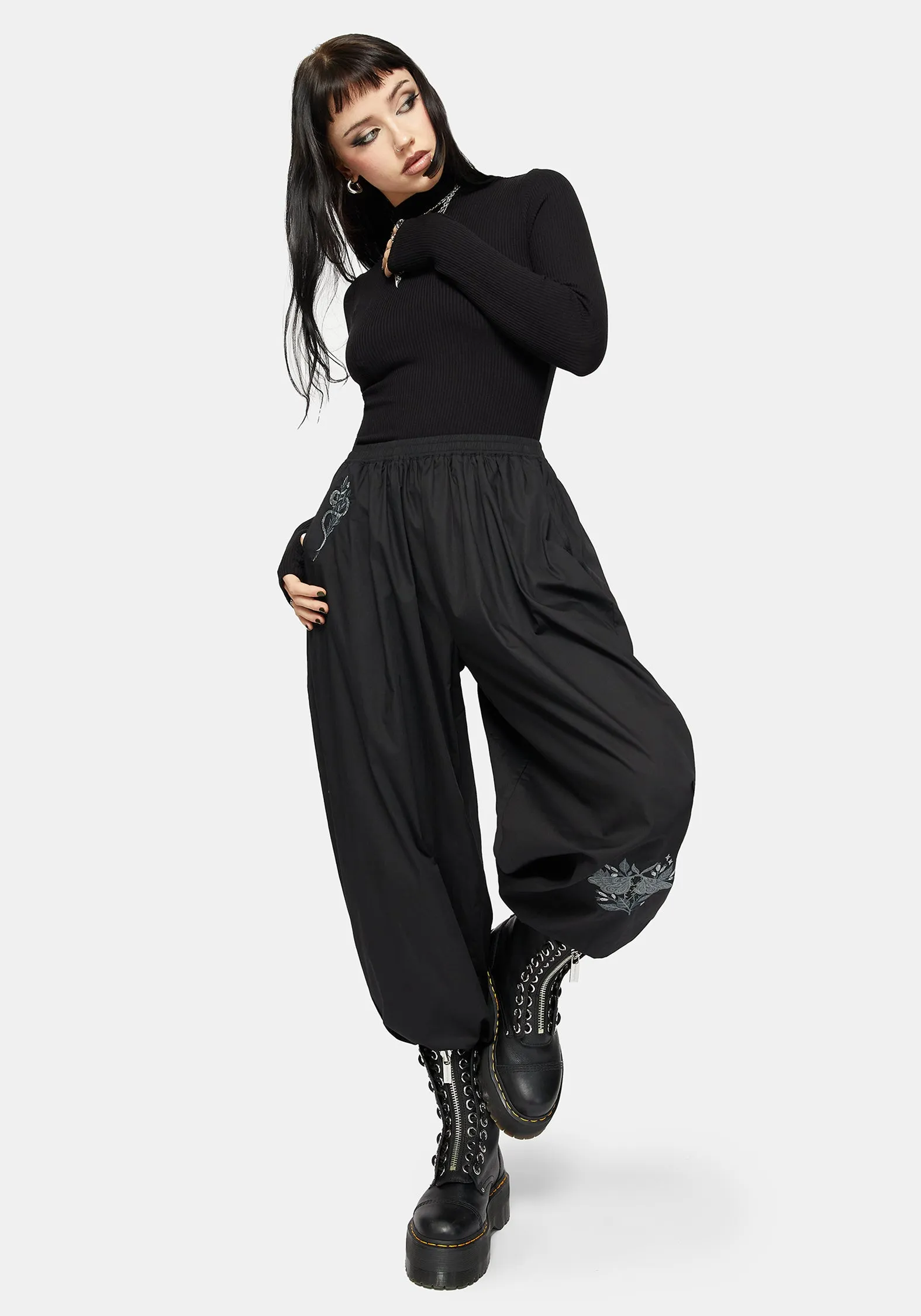 Nirah Embroidered Black Balloon Trouser sold by Disturbia product image thumbnail 4
