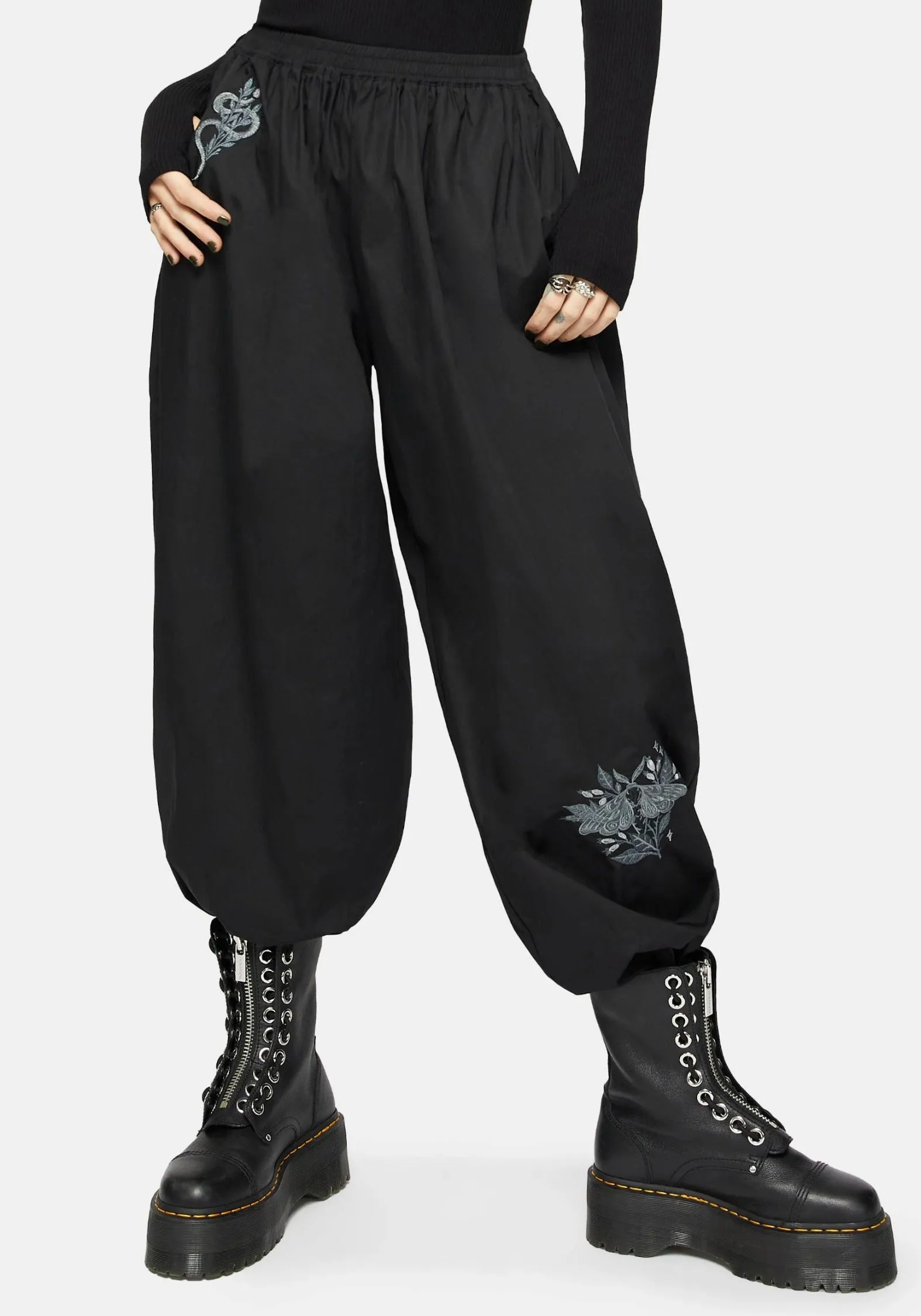 Nirah Embroidered Black Balloon Trouser sold by Disturbia