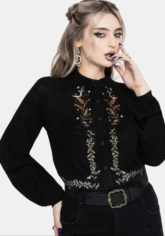 Abellona Lightweight Fine Embroidered Knit Cardigan made by Disturbia