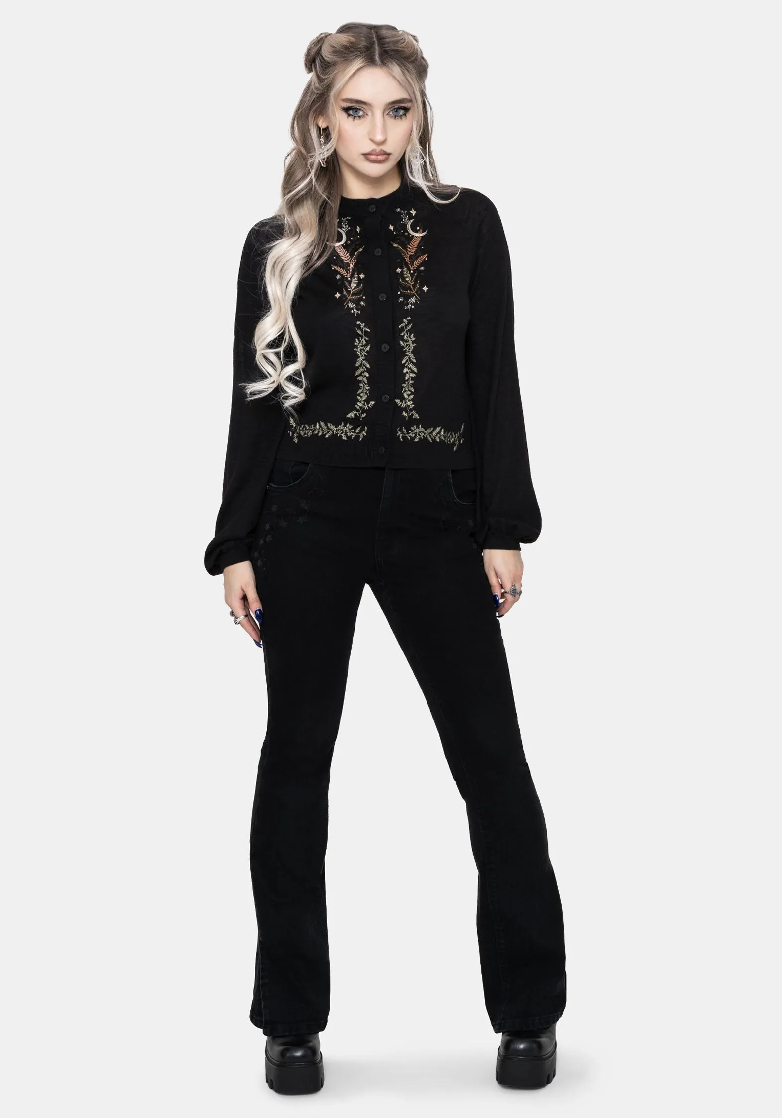 Abellona Lightweight Fine Embroidered Knit Cardigan sold by Disturbia product image thumbnail 5