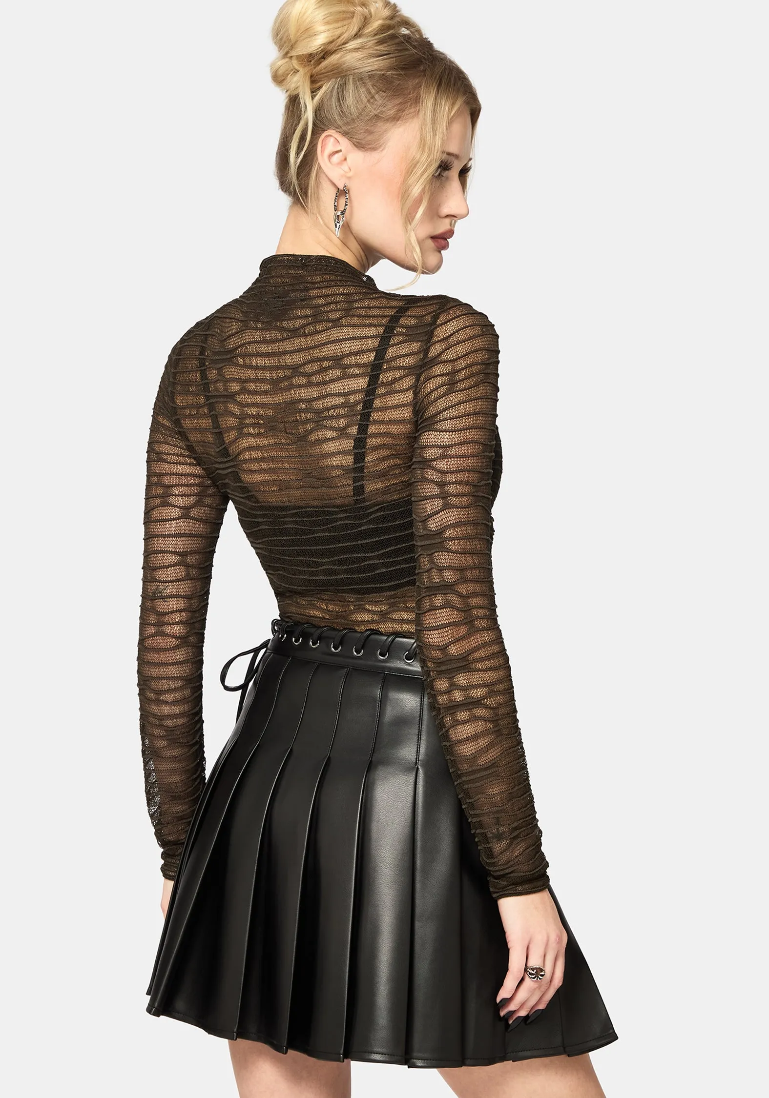 Lior Mesh Distorted Knit Top sold by Disturbia product image thumbnail 3