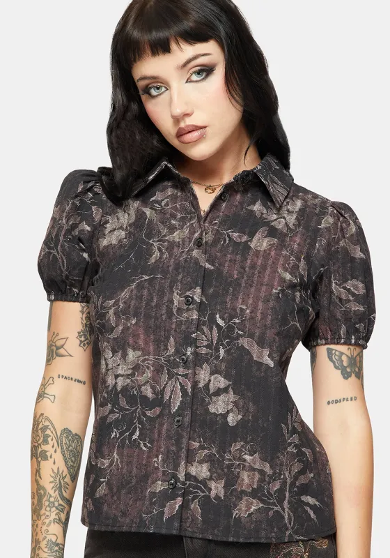 Caelis Print Puff Sleeve Blouse made by Disturbia