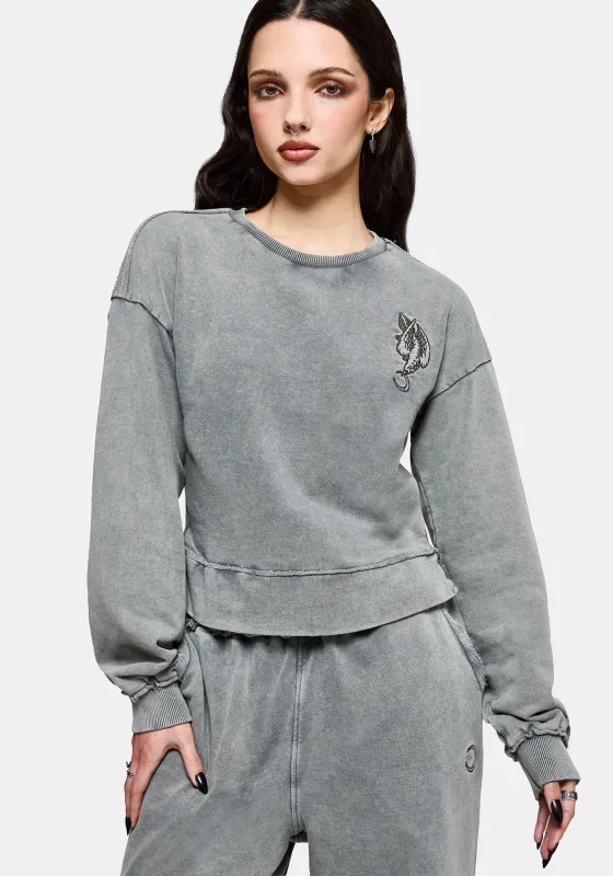 Sylph Fallen Dove Embroidered Sweatshirt made by Disturbia