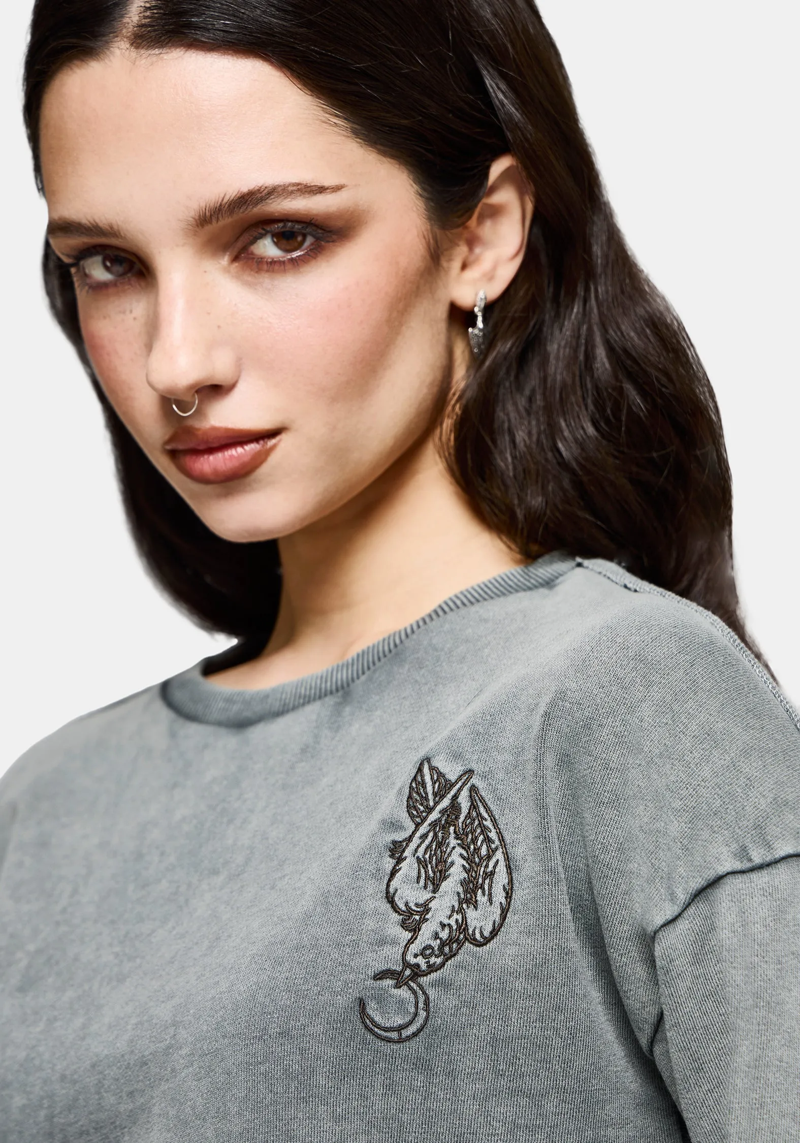 Sylph Fallen Dove Embroidered Sweatshirt sold by Disturbia product image thumbnail 2
