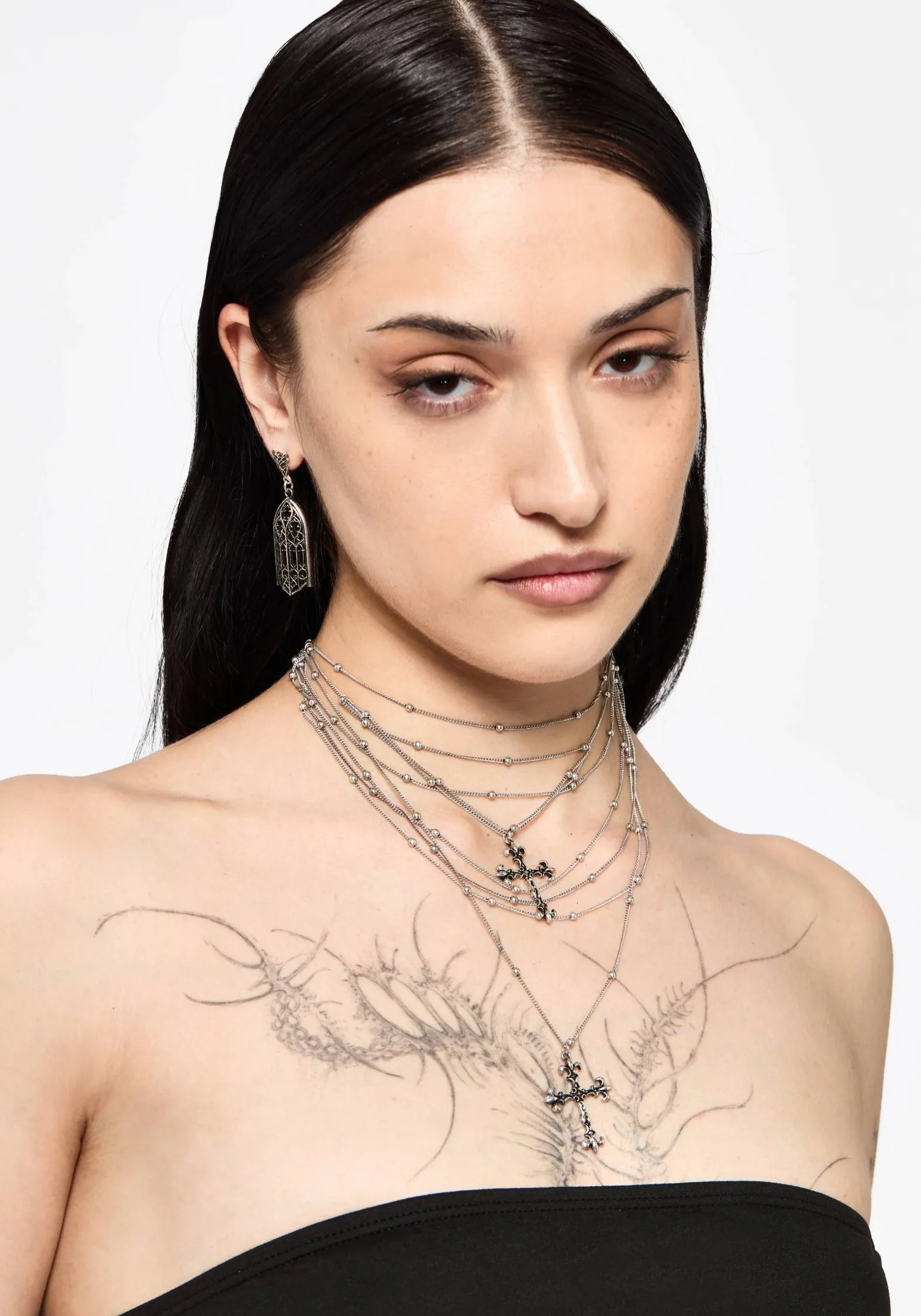 Chryx Layered Cross Necklace sold by Disturbia product image thumbnail 2