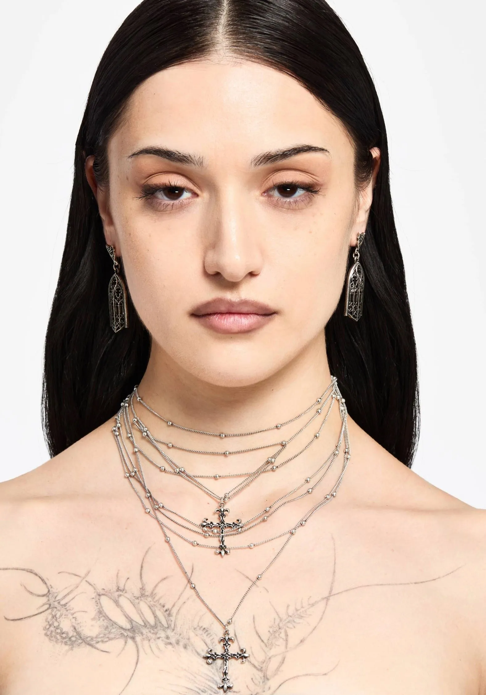 Chryx Layered Cross Necklace sold by Disturbia product image thumbnail 4