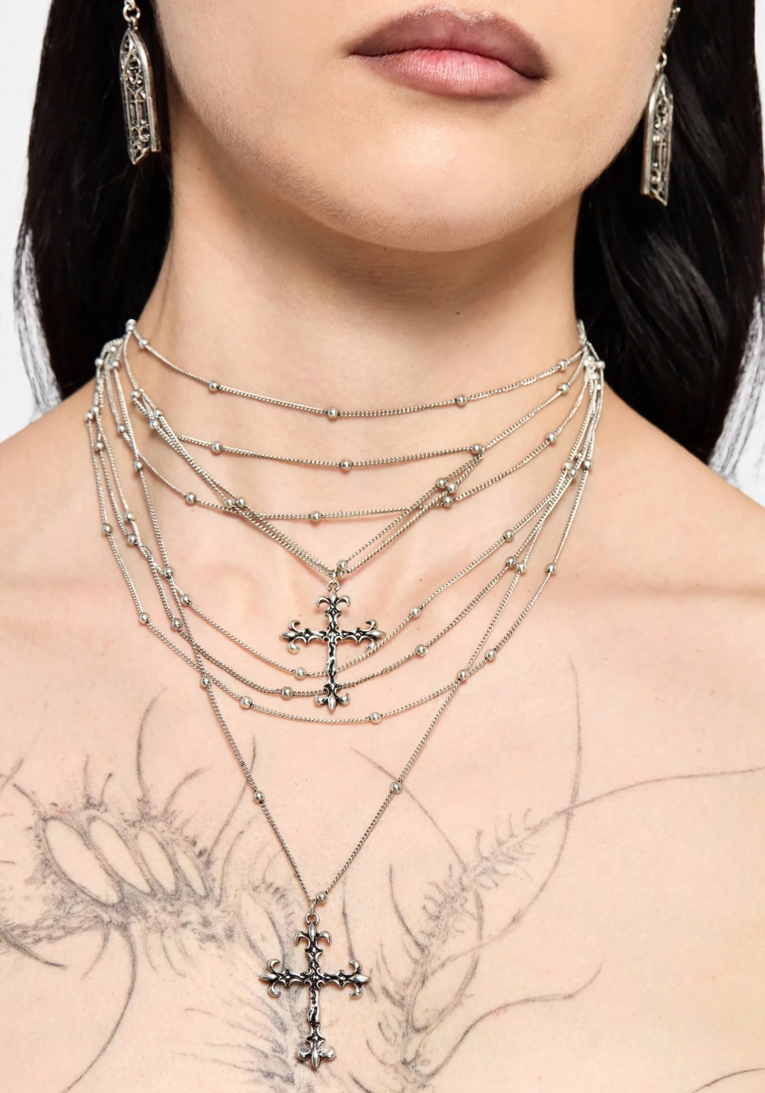 Chryx Layered Cross Necklace sold by Disturbia product image thumbnail 3
