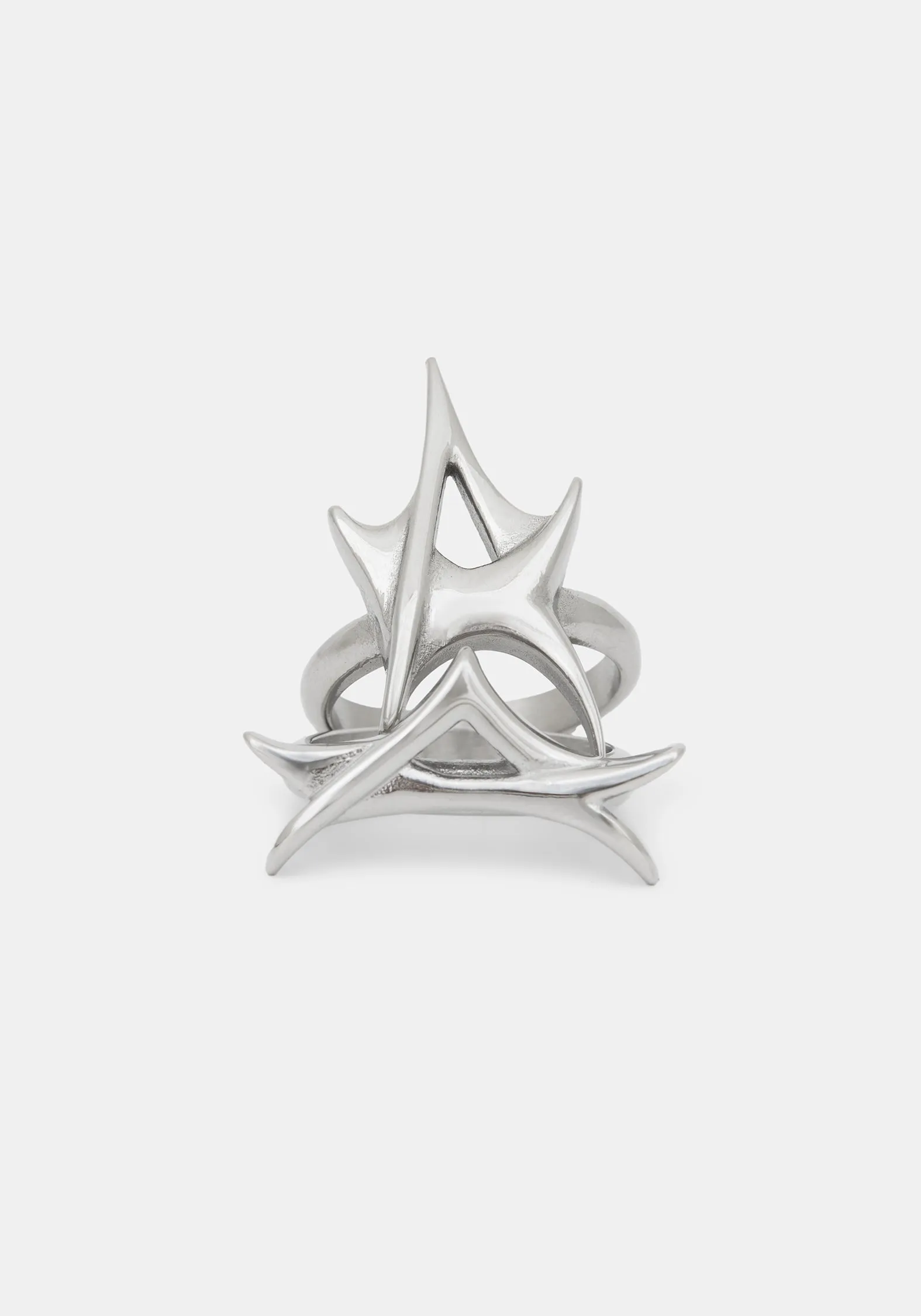 Crixel Spike Stainless Steel Rings Set of 2 sold by Disturbia product image thumbnail 3