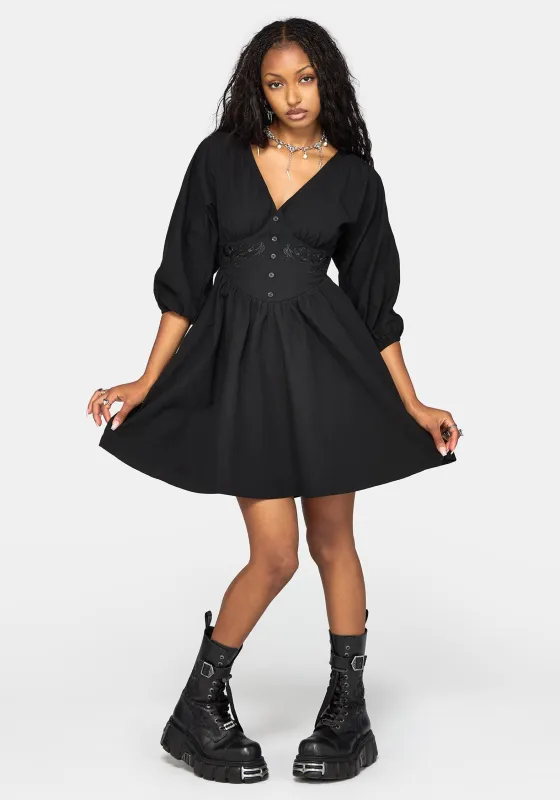 Sanct Embroidered Batwing Mini Dress made by Disturbia
