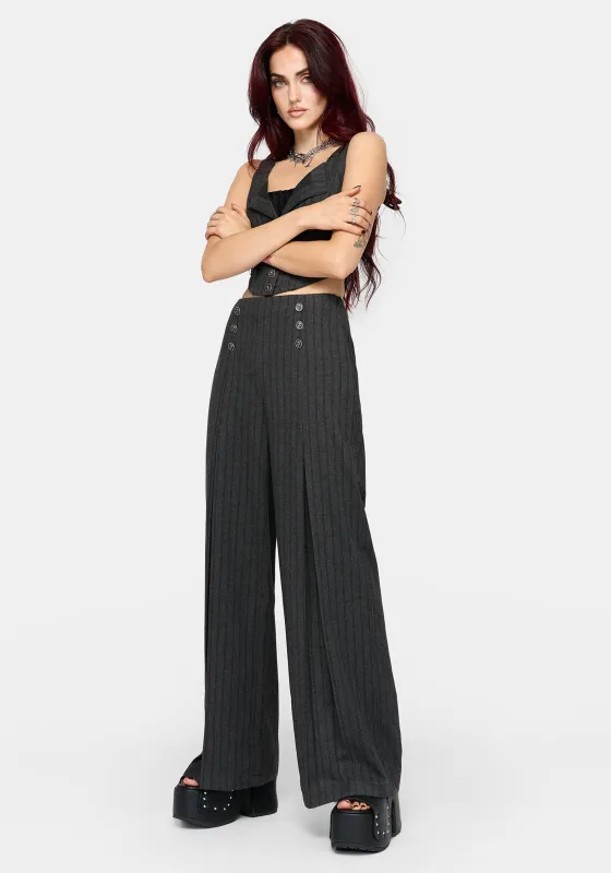 Blair Pinstripe High Waist Tailored Trouser made by Disturbia