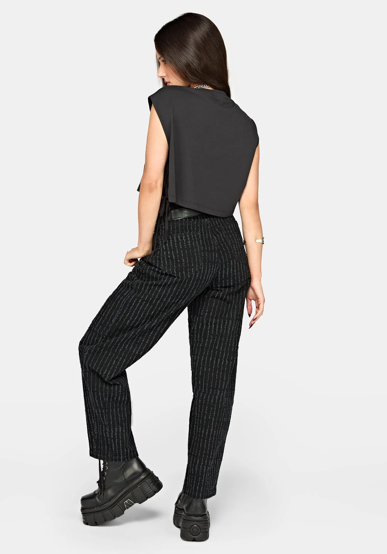 Alana Tie Side Graphic Crop Top sold by Disturbia product image thumbnail 4