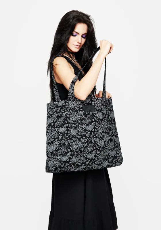 Papillion Denim Tote Bag sold by Disturbia
