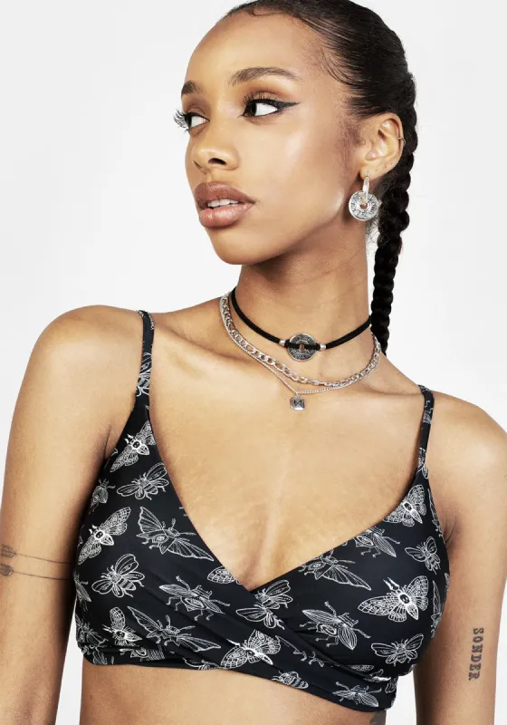 Mortmoth Twist Bikini Top sold by Disturbia