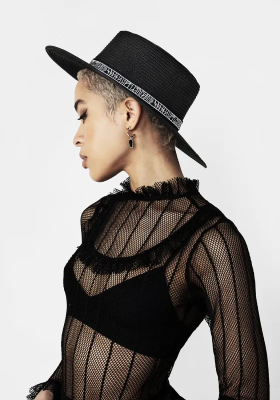 RUNE EMBROIDERY BOATER HAT sold by Disturbia