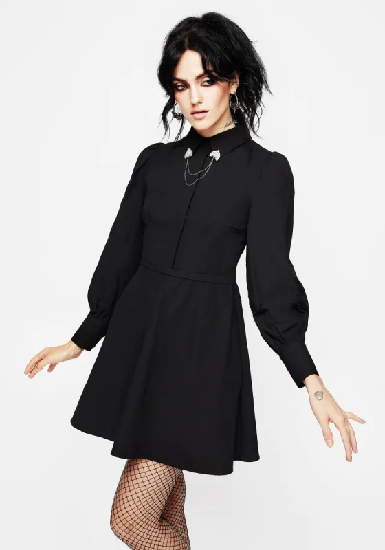 Styx Moth Collar Chain Mini Shirt Dress sold by Disturbia