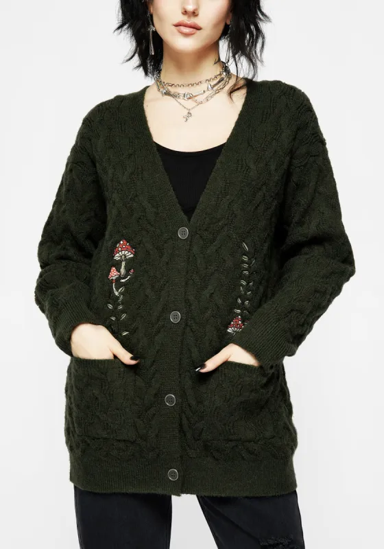 Seelie Embroidered Cable Knit Cardigan sold by Disturbia