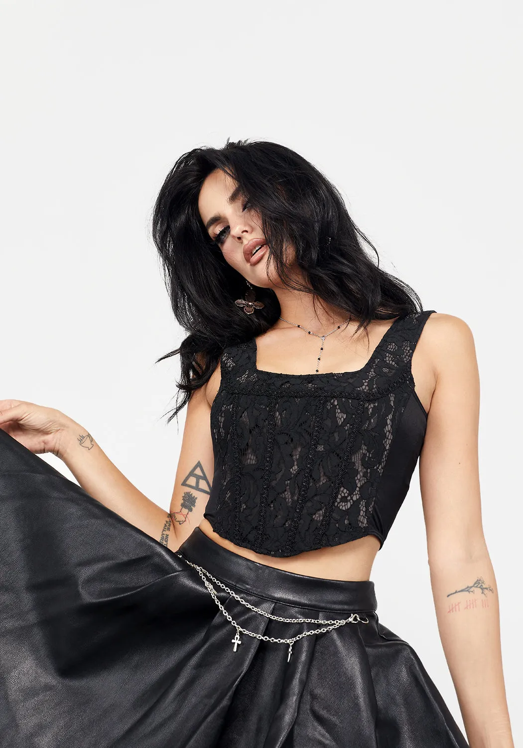 Scintilla Lace Panelled Corset sold by Disturbia product image thumbnail 5