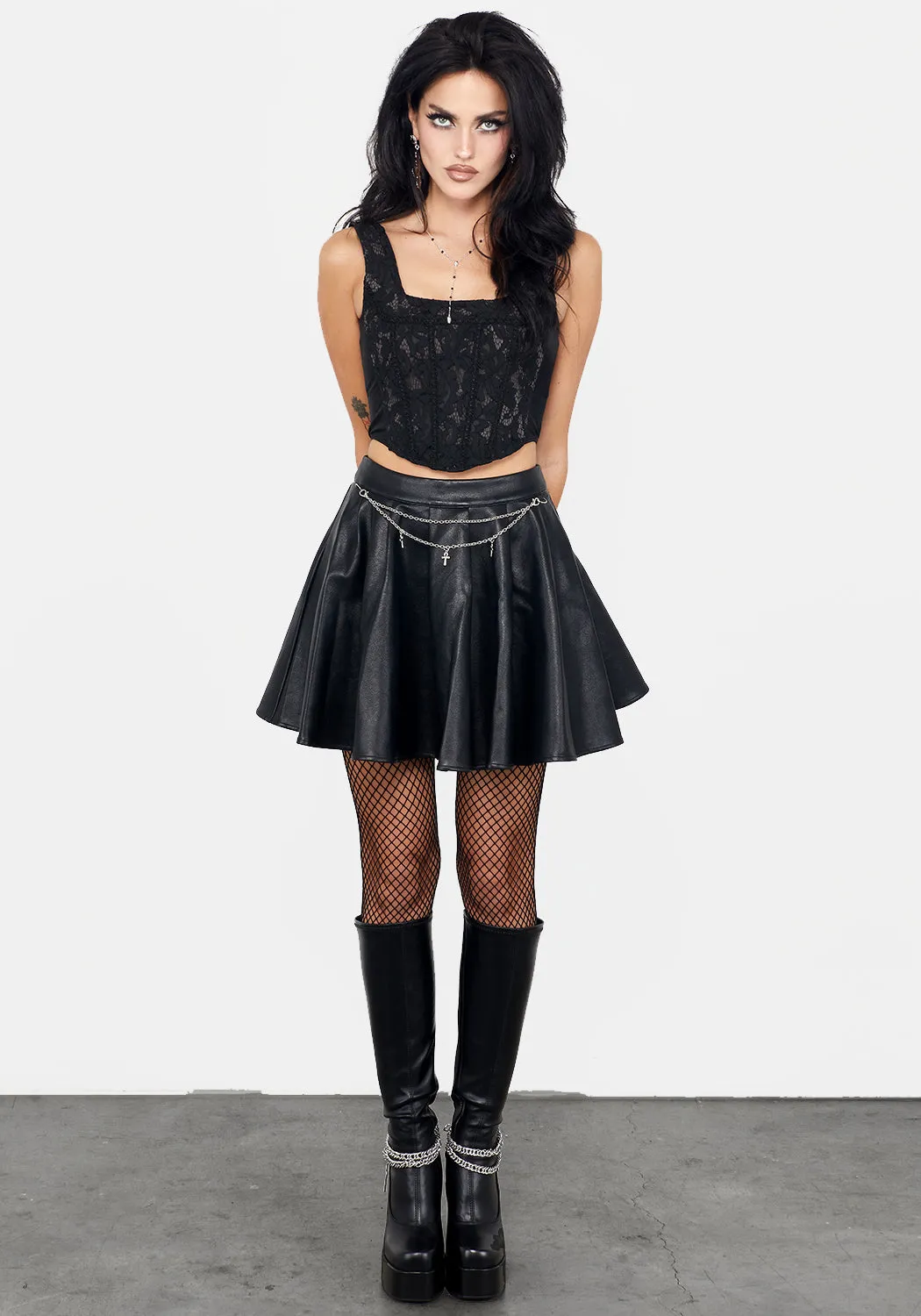 Scintilla Lace Panelled Corset sold by Disturbia product image thumbnail 4