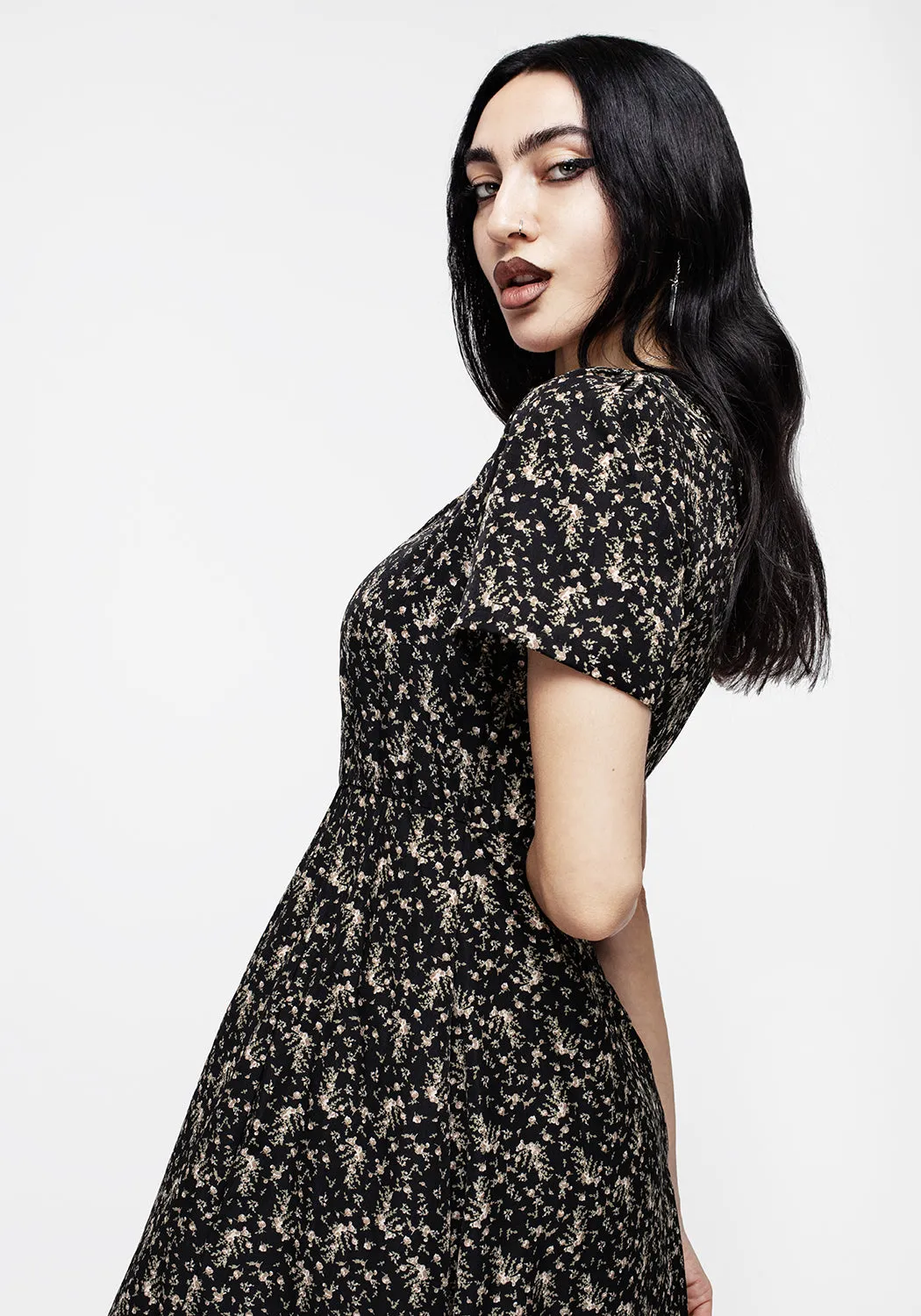 Gardenia Print Split Midaxi Dress sold by Disturbia product image thumbnail 4