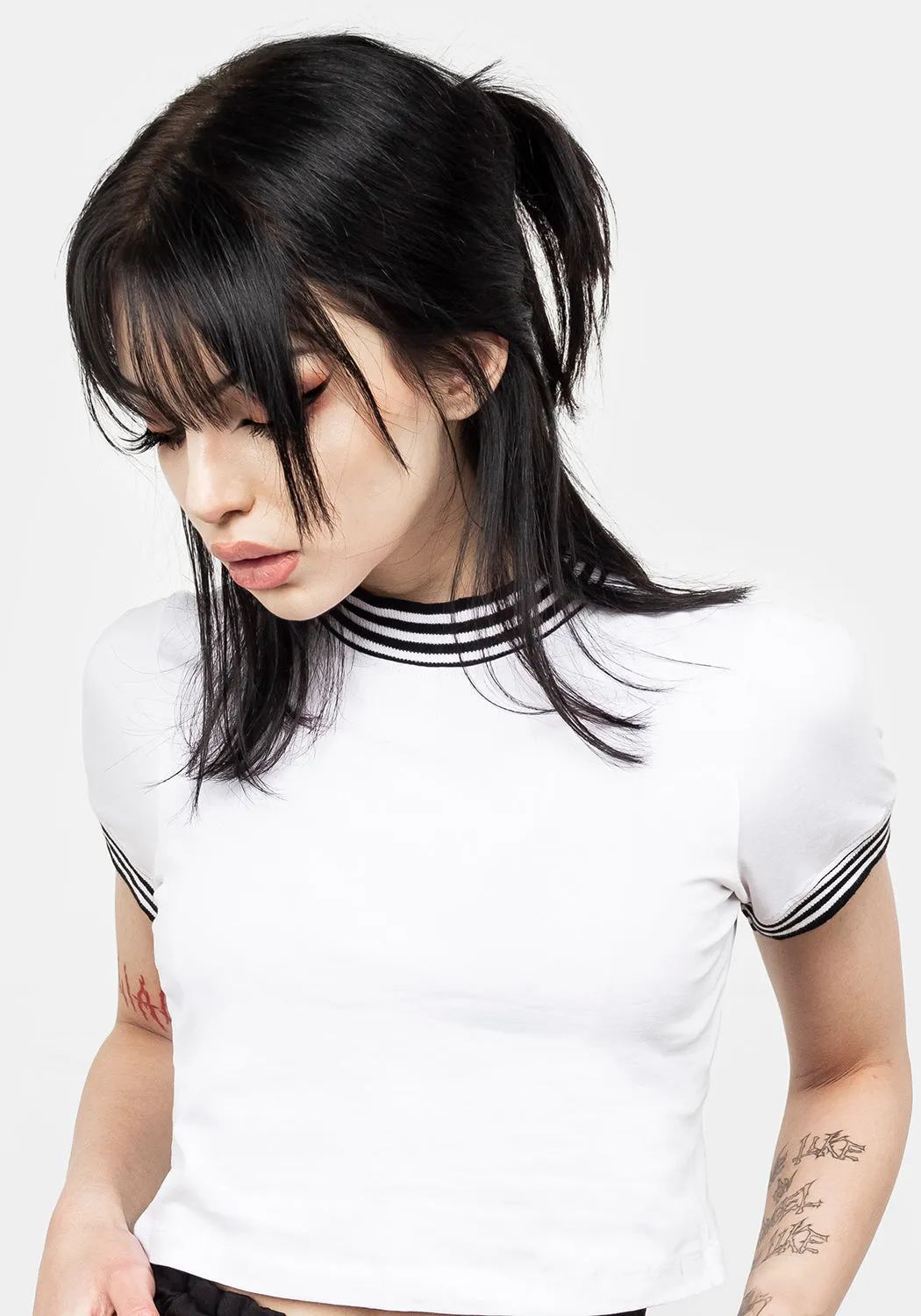 Monica White Crop Tee sold by Disturbia product image thumbnail 3