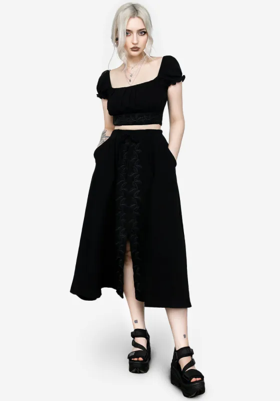 Vine Textured Midi Skirt sold by Disturbia