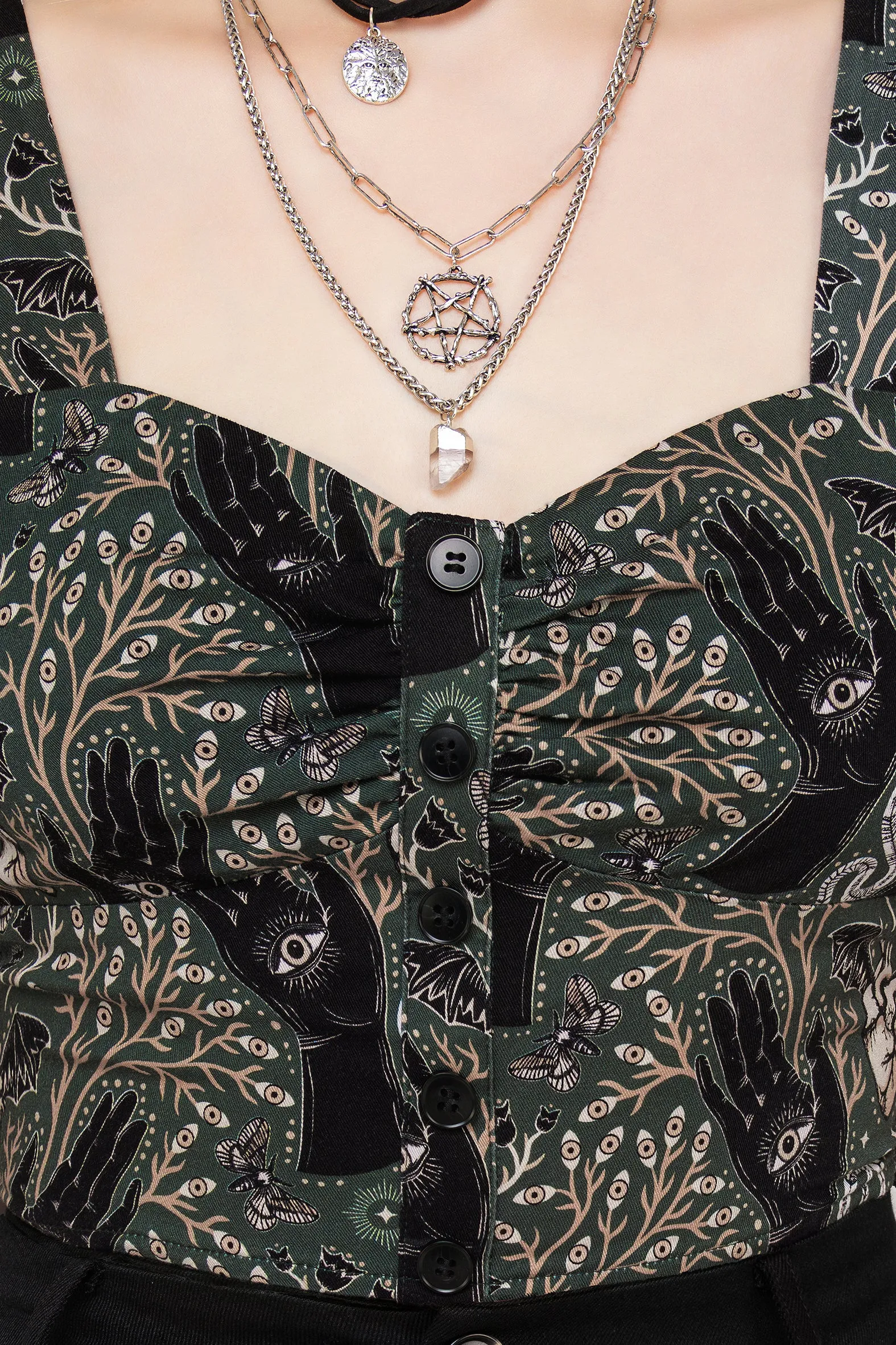Hemlock Button Up Crop Top - Green sold by Disturbia product image thumbnail 2