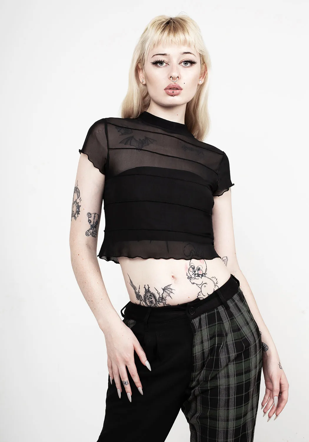 Stygian Mesh Stripe Tee sold by Disturbia product image thumbnail 3