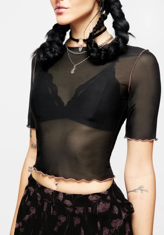 Sauvage Mesh Crop Top sold by Disturbia