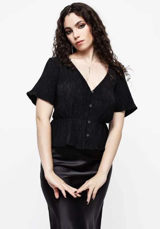 Algea Crinkle Button Up Top sold by Disturbia