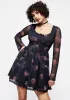 Monica Floral Mesh Skater Dress sold by Disturbia