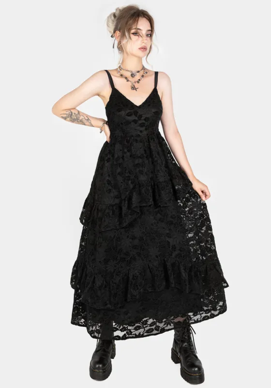 Dauphine Tiered Lace Midaxi Dress sold by Disturbia
