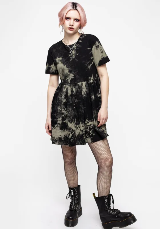 Grievance Tie Dye Skater Dress sold by Disturbia