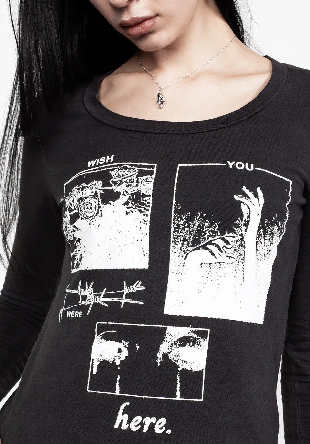 Wish Washed Black Scoop Neck T-Shirt sold by Disturbia product image thumbnail 2