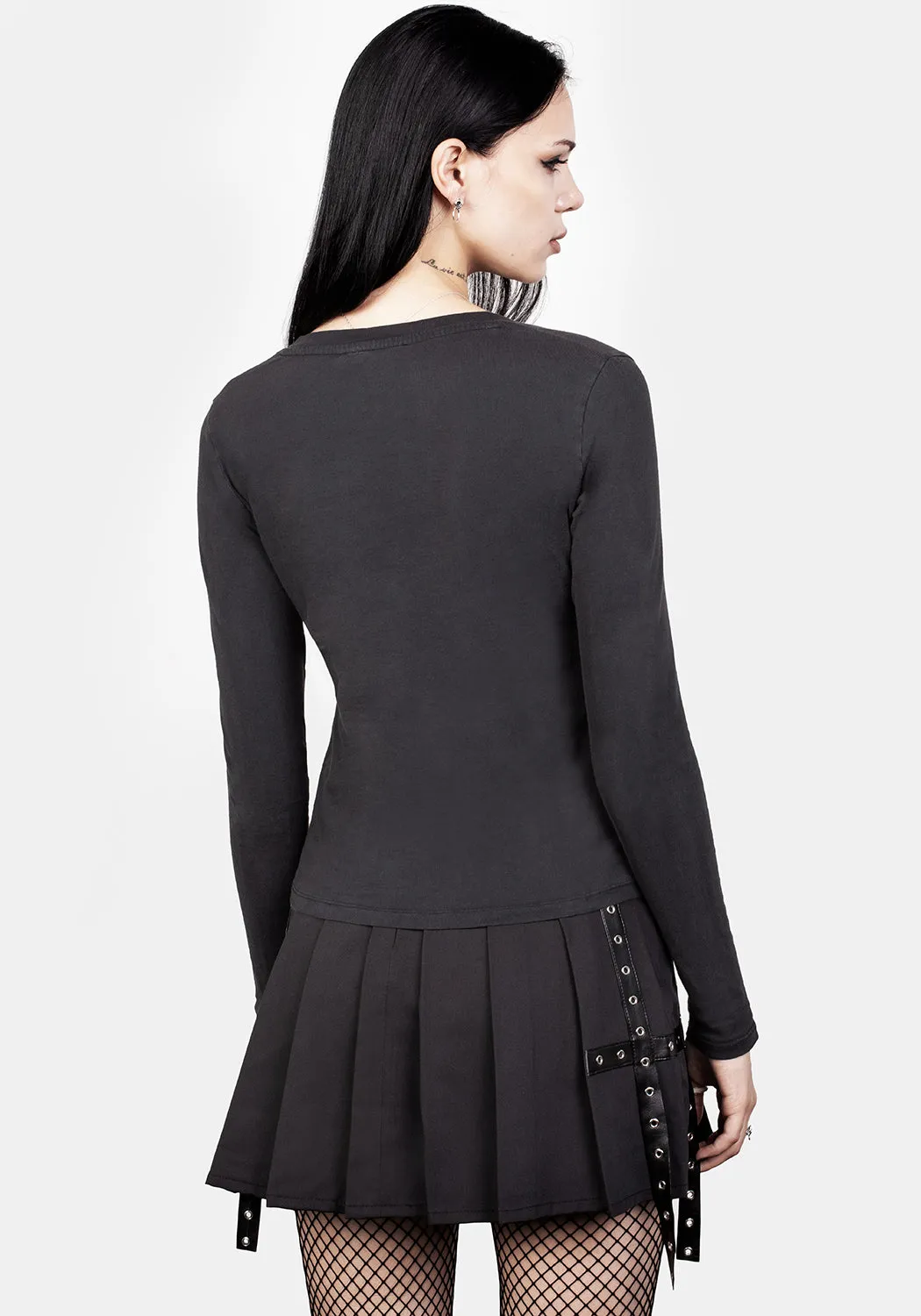 Wish Washed Black Scoop Neck T-Shirt sold by Disturbia product image thumbnail 4