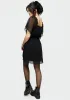 Lucien Textured Angel Sleeve Mini Dress sold by Disturbia