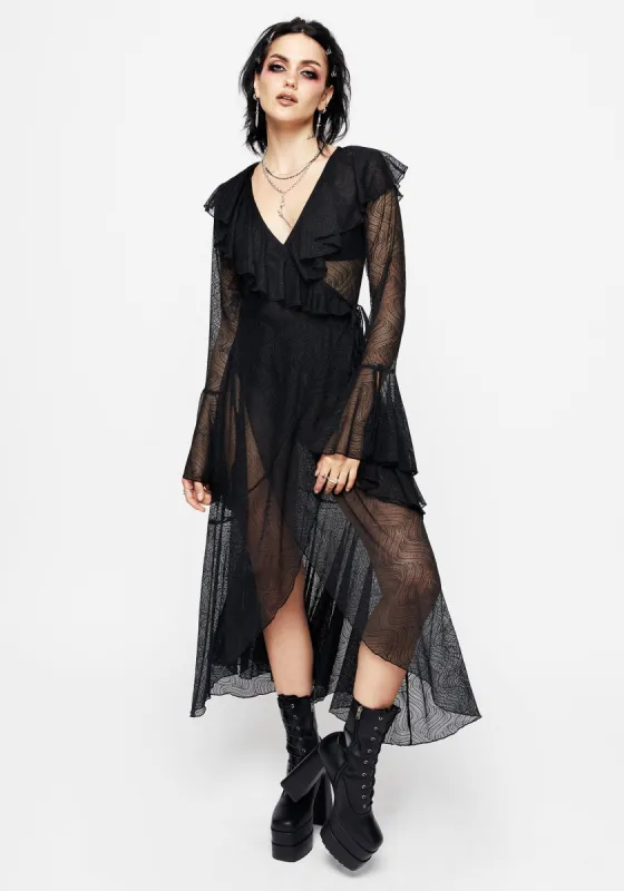 Pyracantha Ruffle Wrap Dress sold by Disturbia