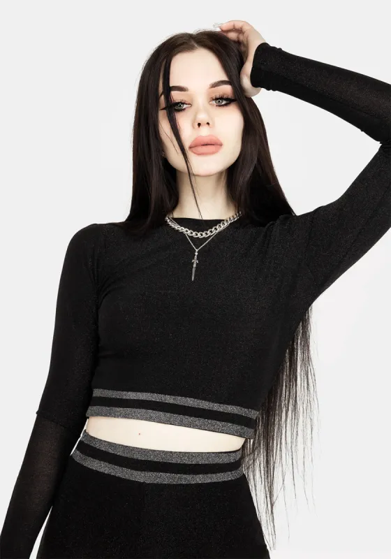 Roxy Glitter Crop Top sold by Disturbia