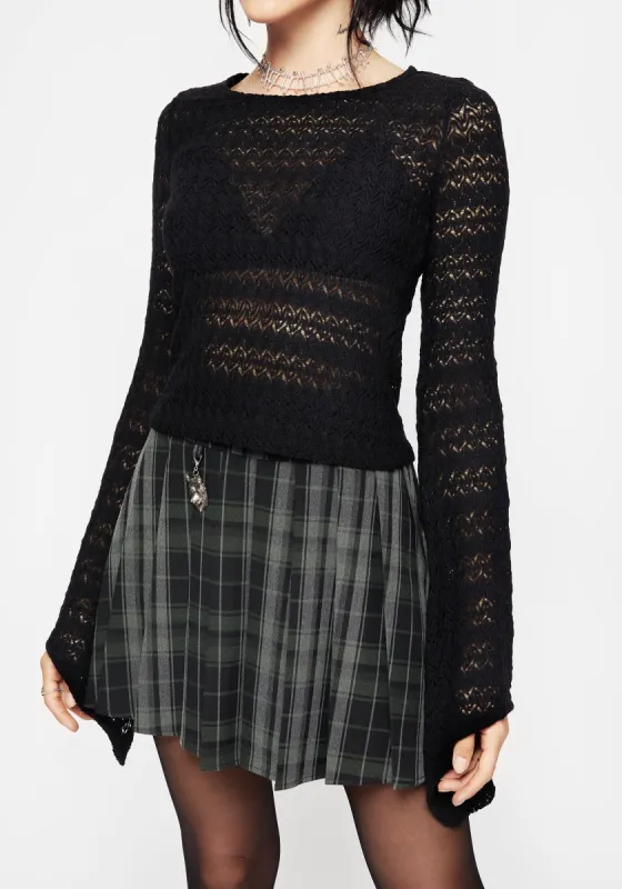 Omen Bell Sleeve Top sold by Disturbia