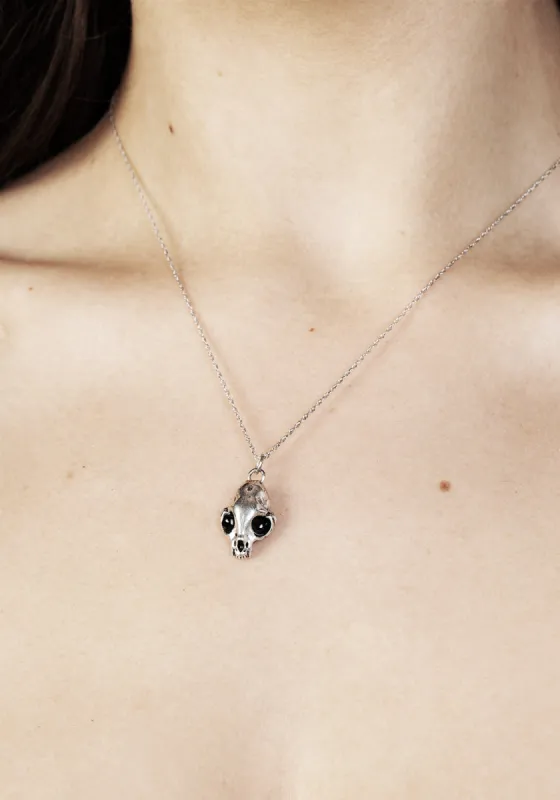 Sphynx Silver Pendant Necklace sold by Disturbia