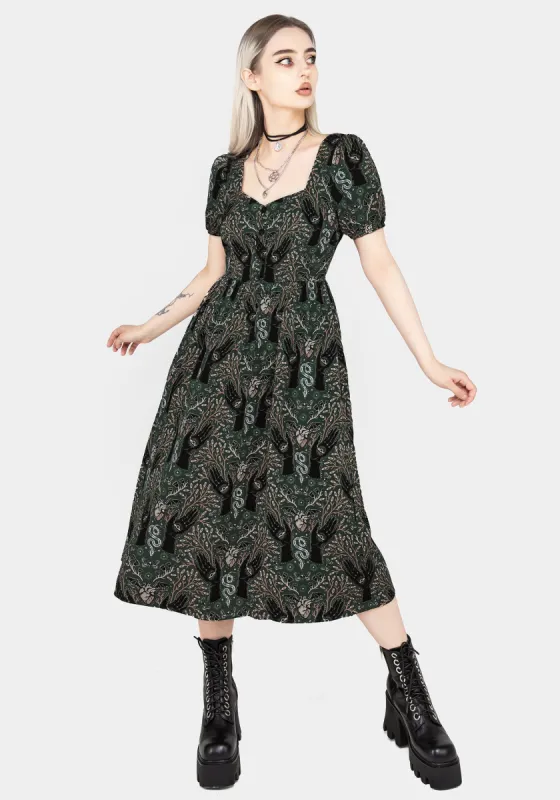 Hemlock Button Front Midi Dress - Green sold by Disturbia