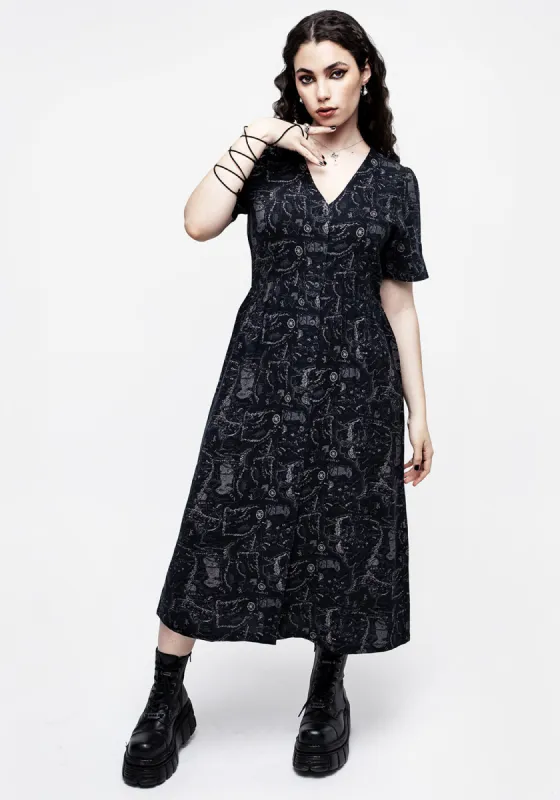 Realm Button Down Midi Dress sold by Disturbia