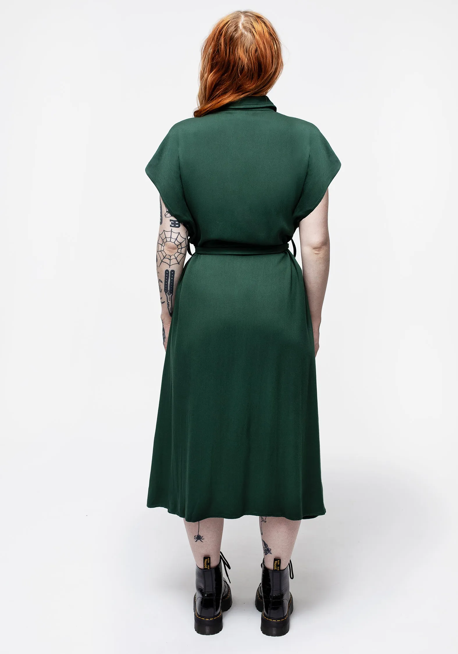 Slither Relaxed Midi Shirt Dress - Green sold by Disturbia product image thumbnail 3