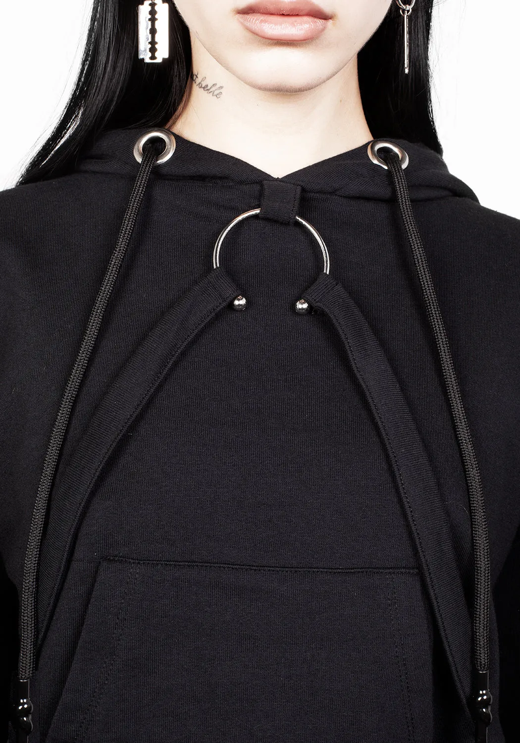 Brutal Mesh Cut Out Crop Hoody sold by Disturbia product image thumbnail 5