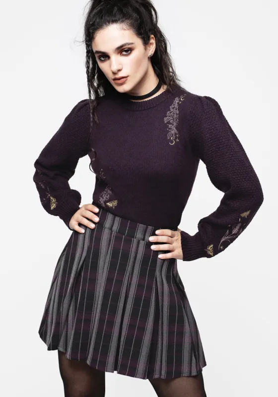 Gambit Check Pleated Mini Skirt sold by Disturbia
