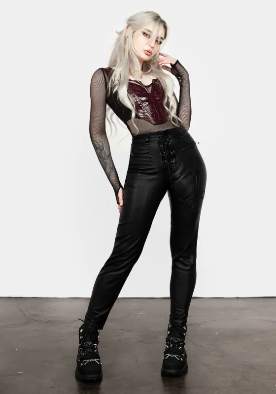 Slain Faux Leather Pants sold by Disturbia