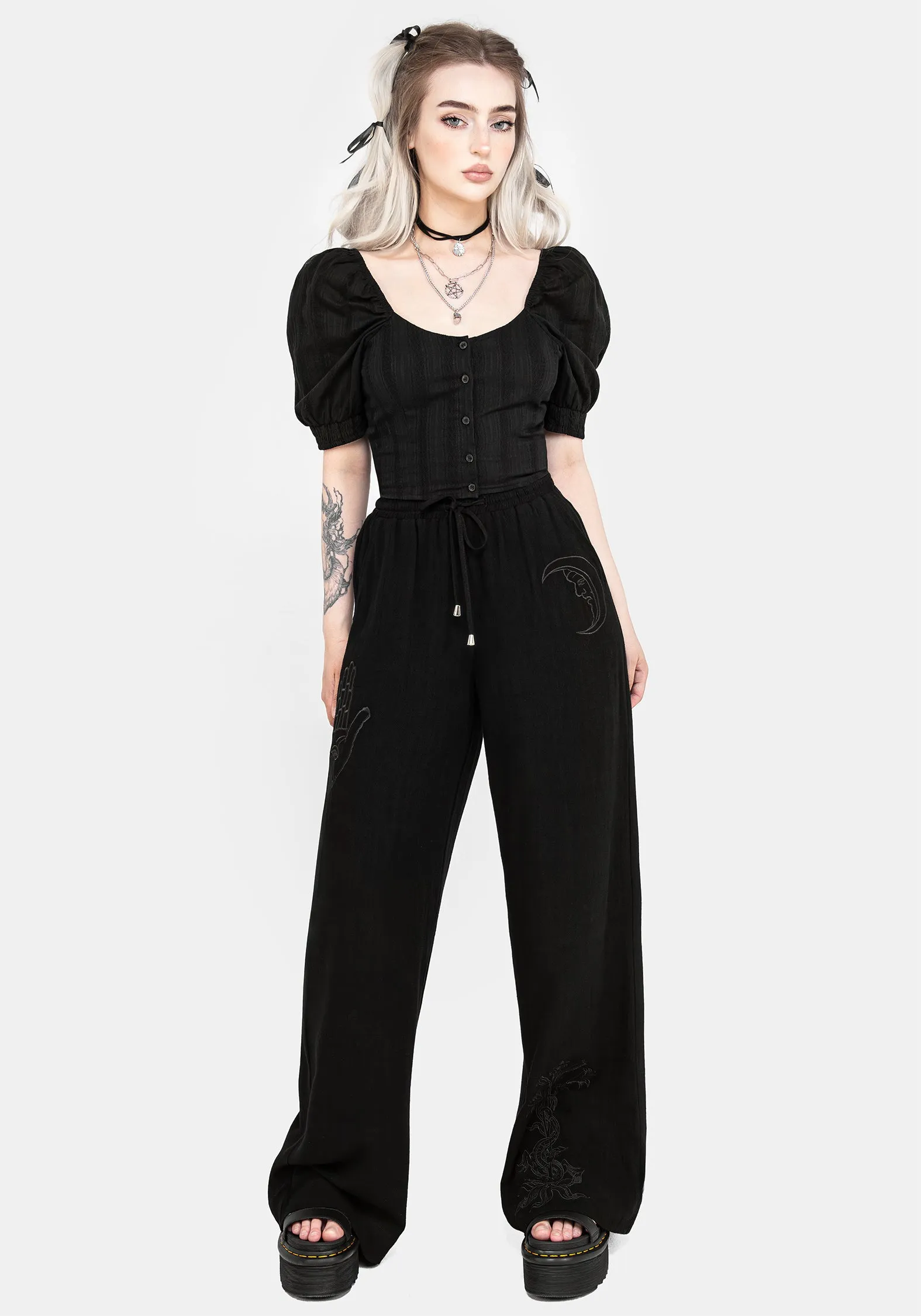 Gorse Cotton Puff Sleeve Blouse Top sold by Disturbia product image thumbnail 4