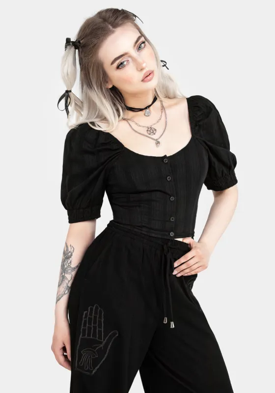 Gorse Cotton Puff Sleeve Blouse Top sold by Disturbia