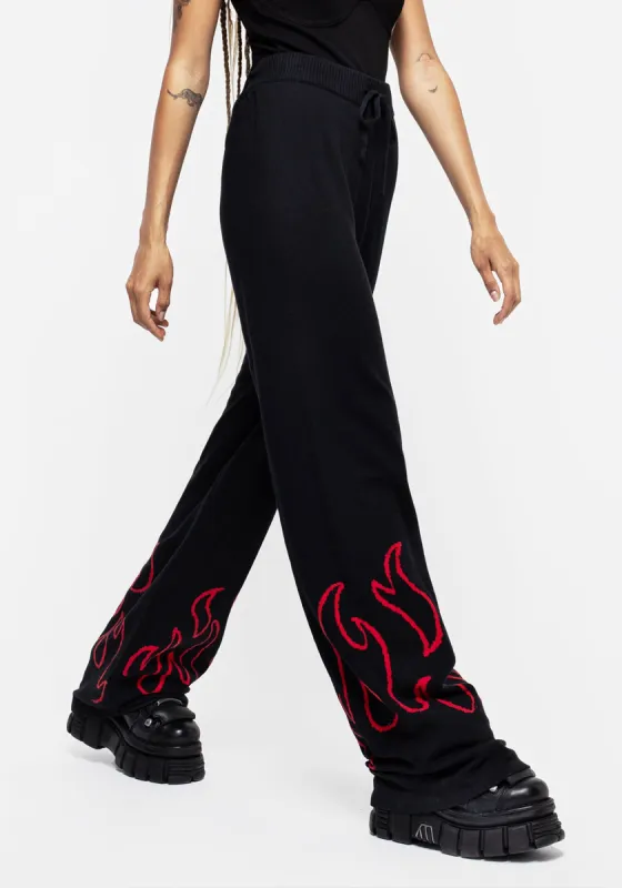Blaze Wide Leg Knit Joggers sold by Disturbia